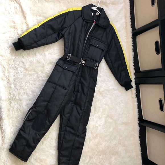 Vintage JCPenney Black Snowmobile Ski Suit Size 14 - Picture 1 of 9